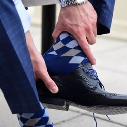 Classic Men's Argyle Cotton Dress Socks - 6 Pairs