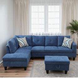 Couch with Storage Ottoman