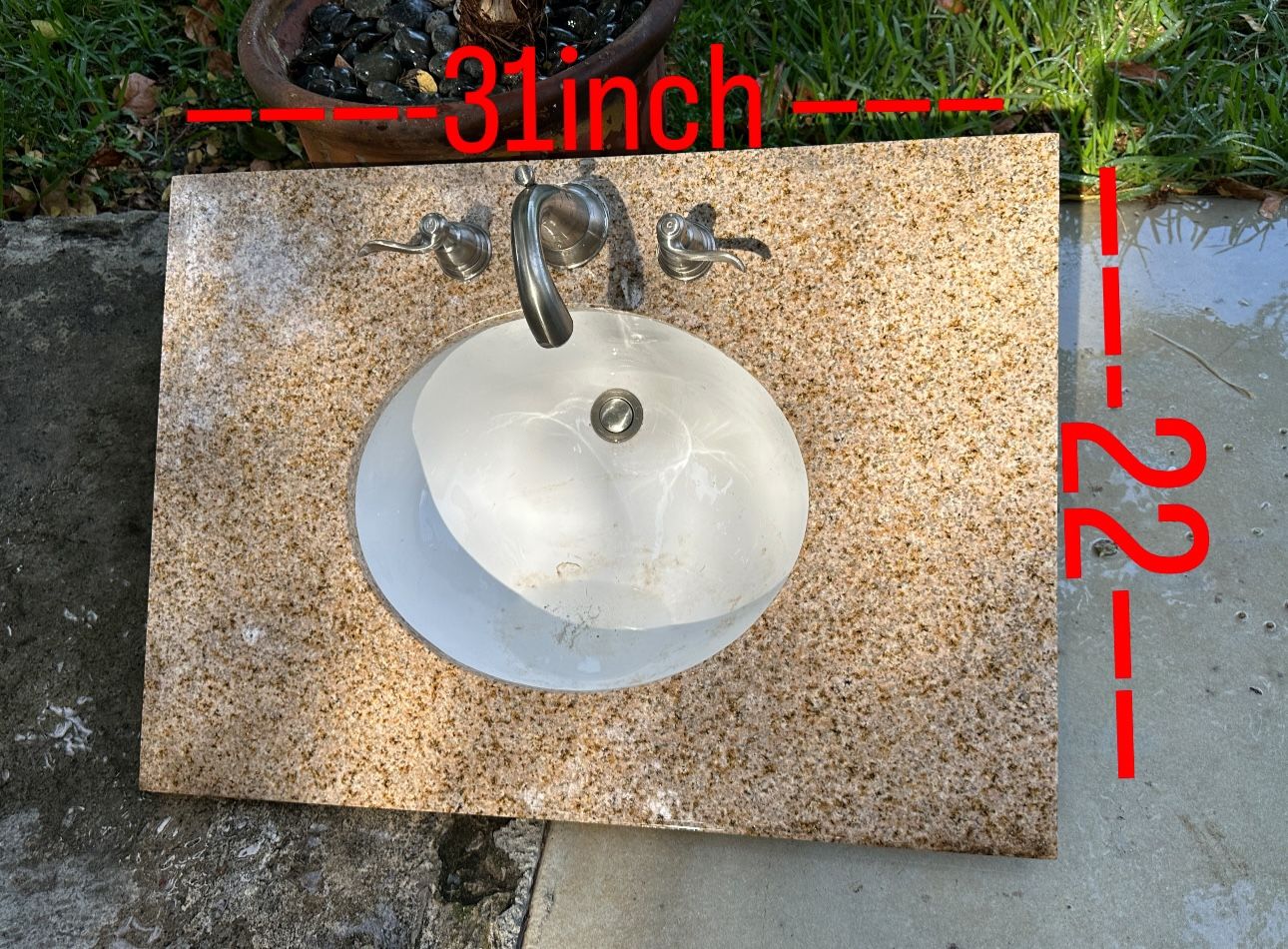 Sink vanity countertop granite