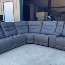 FABRIC POWER RECLINING SECTIONAL WITH POWER HEADRESTS