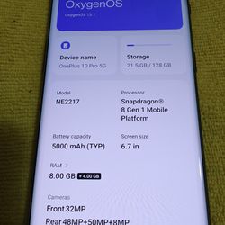OnePlus 10Pro 5G Open To Any SIM Card International 