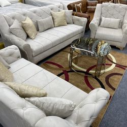 New Living Room Sofa Set 3pc - Delivery And Financing Available 