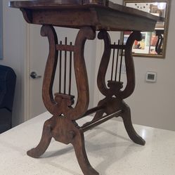 Antique Duncan Phyfe Style Lyre Accent Table (1(contact info removed))