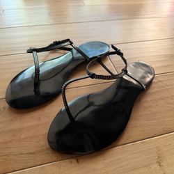 Express Rhinestone Embellished Flat Sandals 8.5