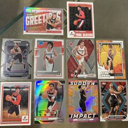 10 card NBA basketball Blazers Rc lot Scoot Henderson Prizm Silver Hoops winter variations Topps Chrome rookie greetings hili silver. Etc All cards ar