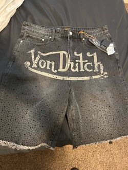 Von dutch rhinestone shorts-size 34