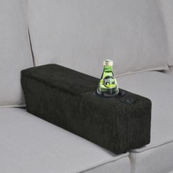 Wide Adjustable Sofa Armrest with LED Light and Wireless Charge Stand