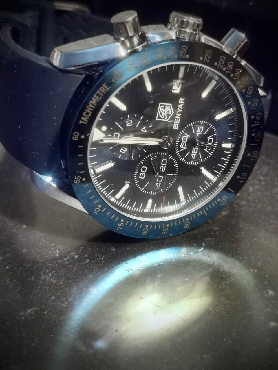 Men’s Watch (Benyar) With Blue Silicon Strap