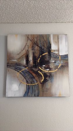 Large Modern Abstract Canvas Wall Art – Neutral & Gold