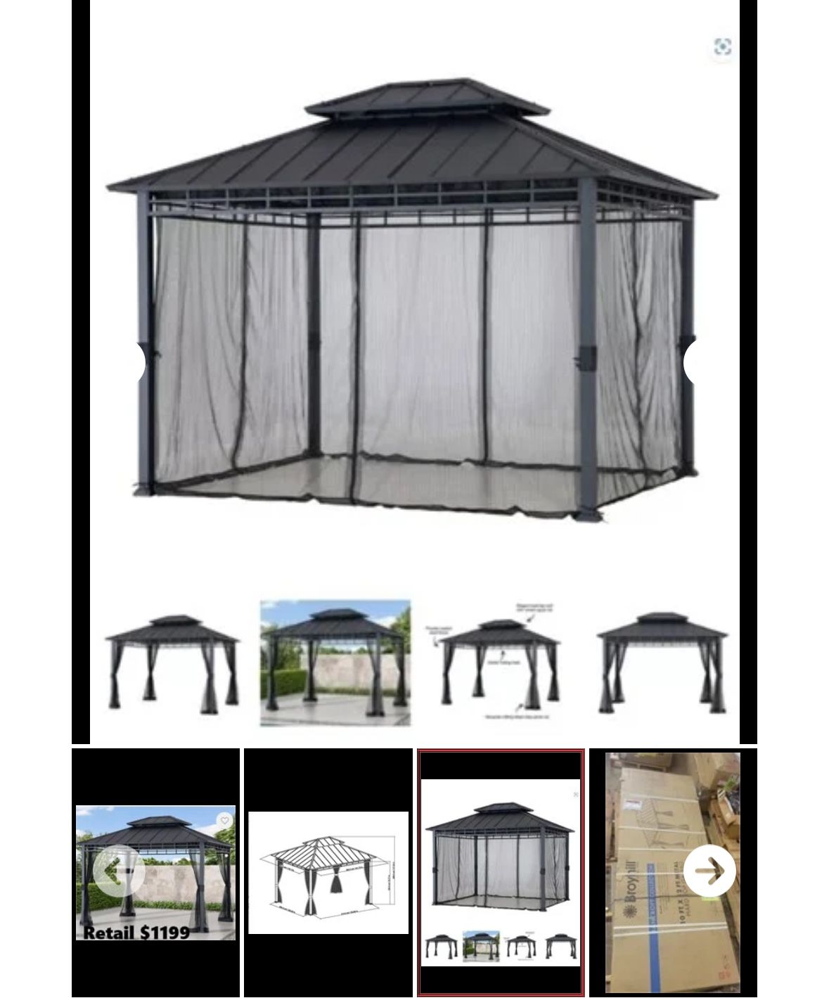 Broyhill 10' x 12' Bancroft Hard Top Metal Gazebo