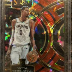 Really Nice 2023-24 Select Victor Wembanyama Red Cracked Ice Rookie Card INVESTMENT 