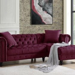 Adnelis Sectional Sofa W/2 Pillows (Red,Black,Gray)💳Financing Options