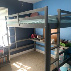 Full Size Bunk Bed With Desk 