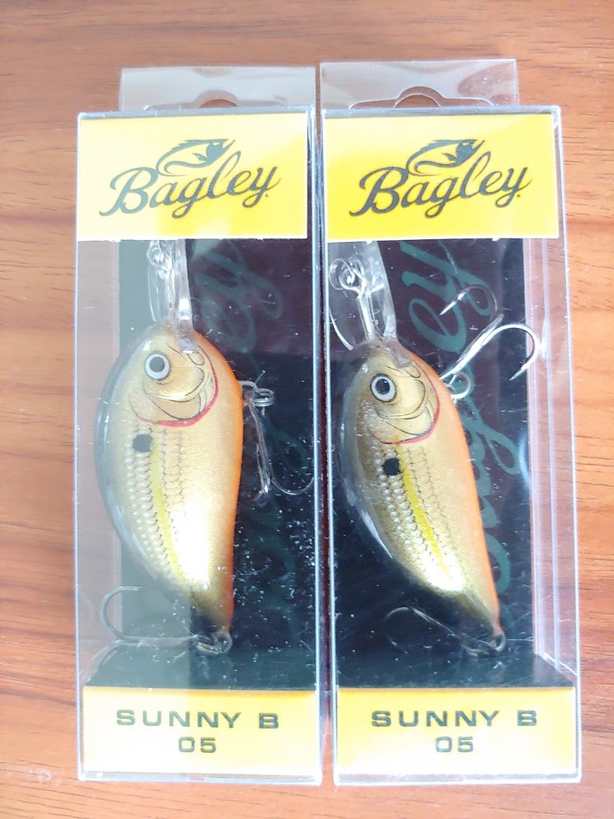 2 Packs Bagley Sunny B 05 SB05-GSD Fishing Lures - Crankbaits - NOS - Discontinued