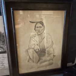 Vintage Native Art one of a kind hand sketch 1980s