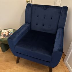 Blue Velvet Armchair