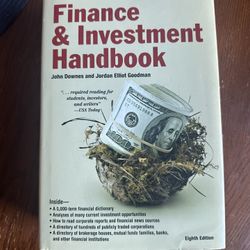 Barron’s Finance & Investment Handbook by Goodman, Downes, HC, 8th ed. Like new