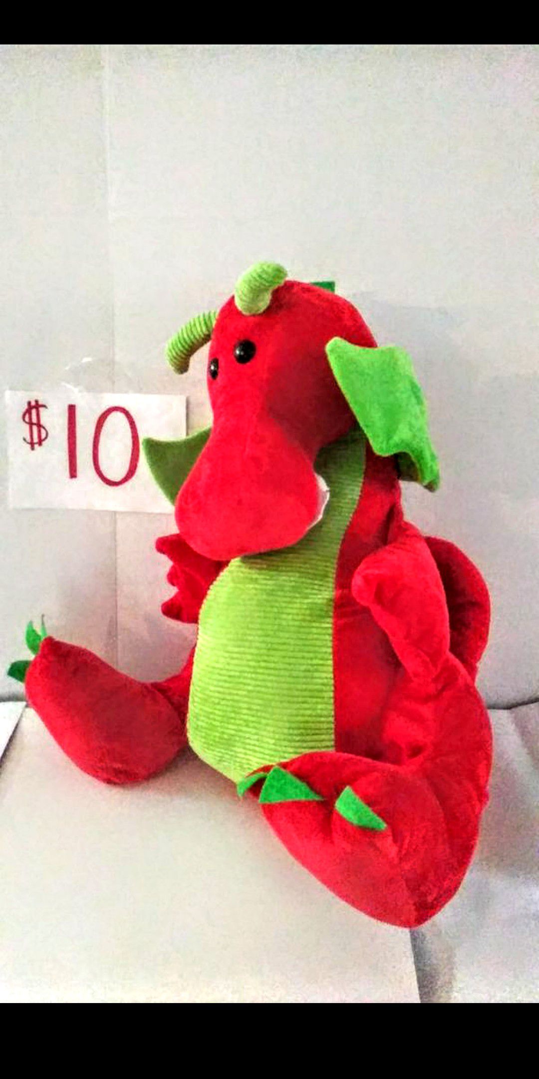Brand new beautiful soft with corduroy red and green dragon stuffed animal boy girl toy super nice!Valentines day!!Huge