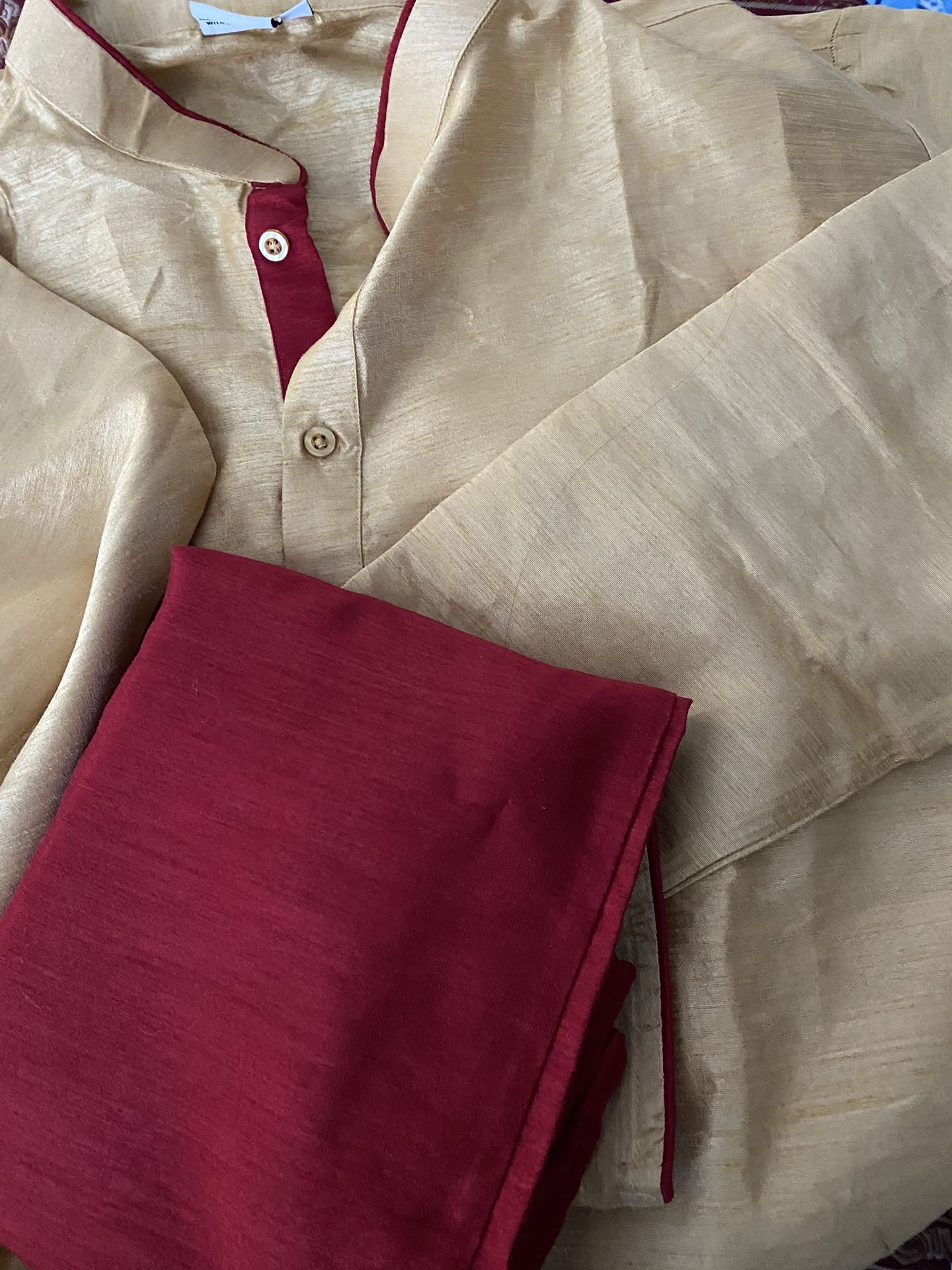 SKAVIJ Men’s Tunic Art Silk Kurta With Trouser