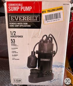 New 1/2 HP Sump Pump With Teather Switch