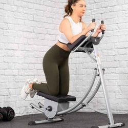 Ab Machine Abdominal Workout Crunch Fitness Exercise Workout, Silver/Black
