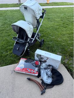 Uppababy vista double stroller with accessories