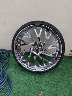 26inch Forgiato Rims With Tires & Steering Wheel