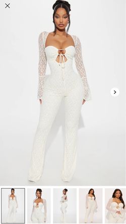 Lace jumpsuit white size medium