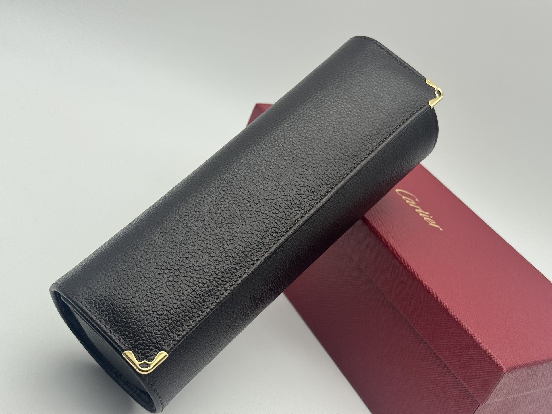MUST DE CARTIER TRAVEL WATCH & JEWELRY LEATHER CASE POUCH NEW 100% GENUINE ~$795