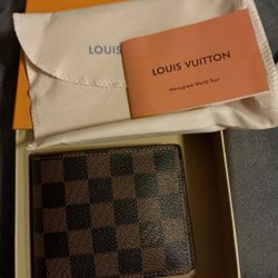 Brown Checkered Wallet