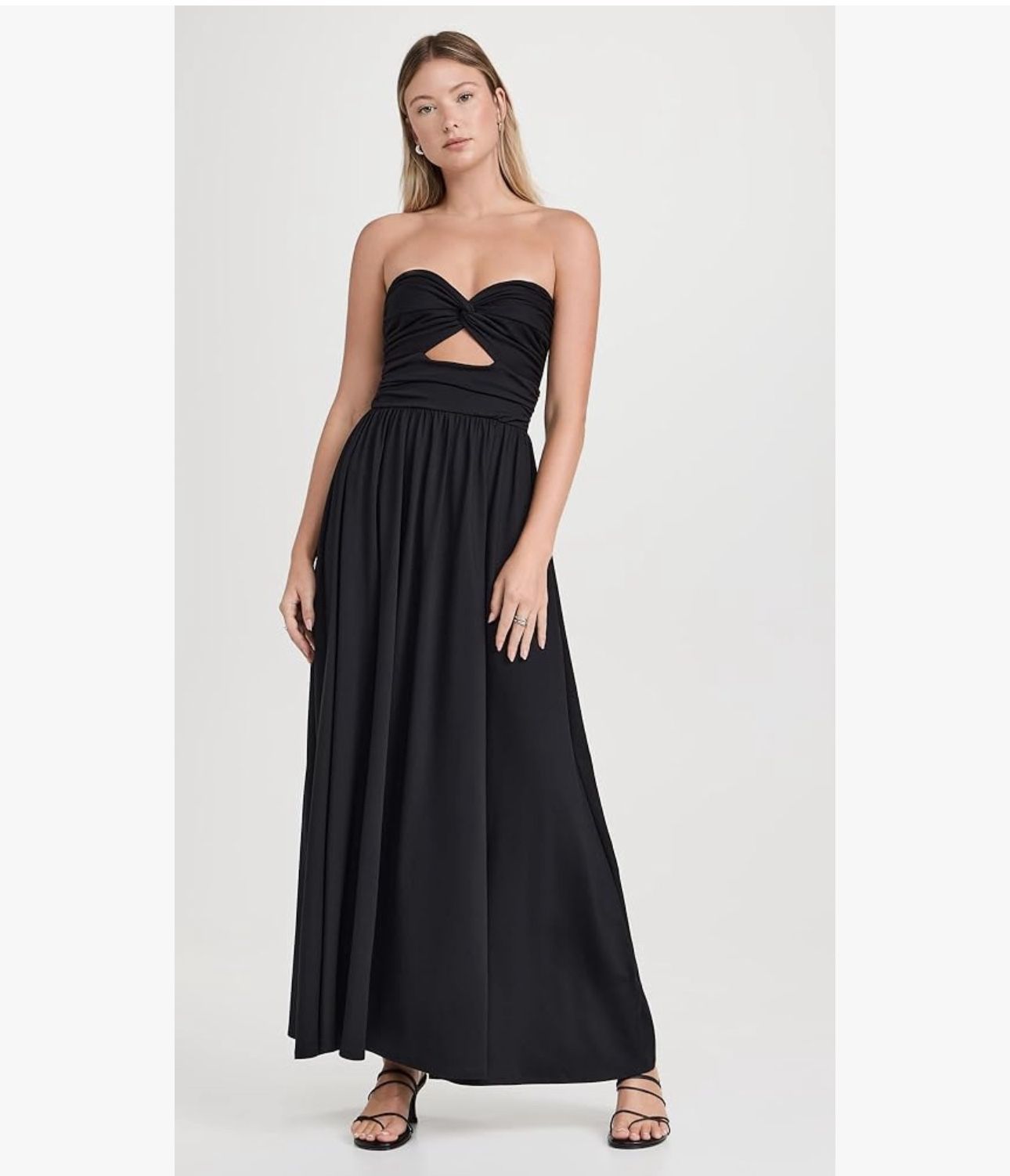 SUSANA MONACO Twist Front Strapless Dress in Black M