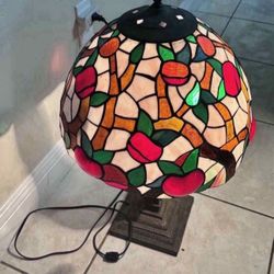 Antique Tiffany Style Lamp -Apple Tree 28”H