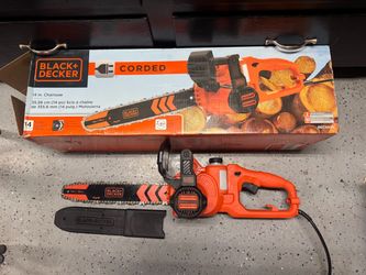 Black n Decker Corded Chainsaw 14” Bar Like New. Must Pickup