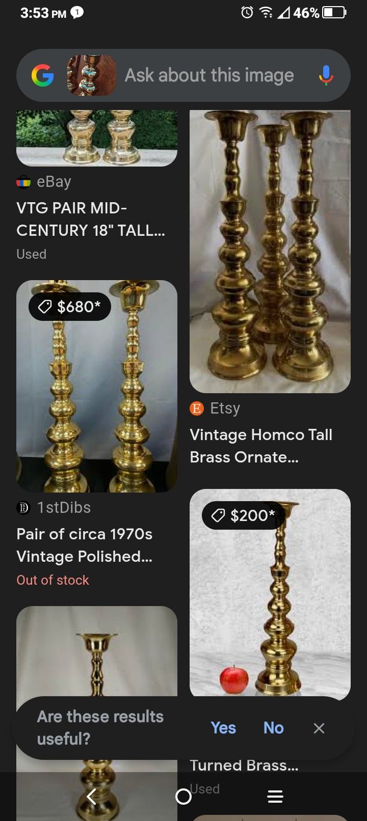 Tall Brass Candle Holders
