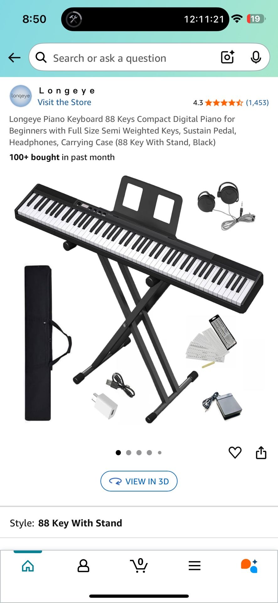 Longeye 88 Key Digital Keyboard