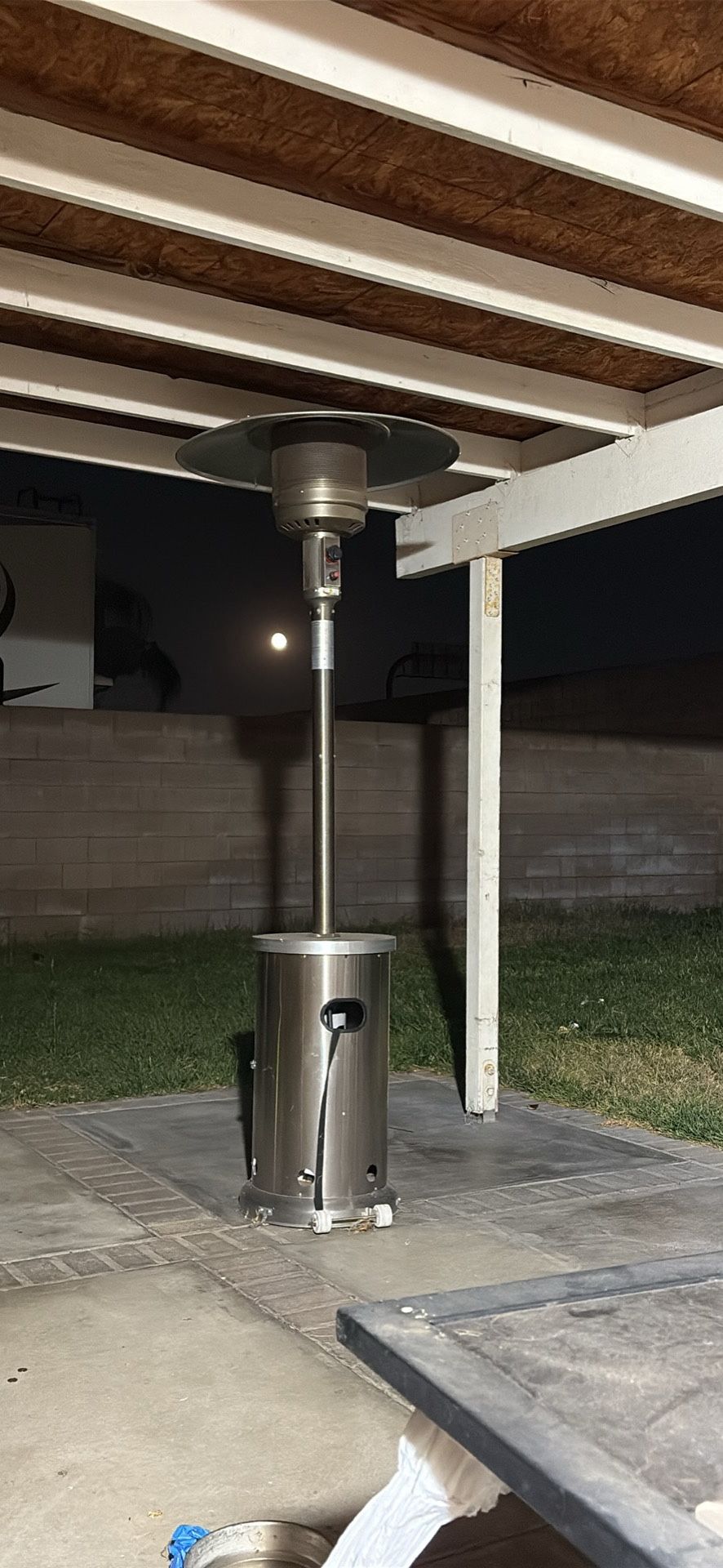 Propane heater outdoors