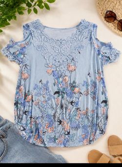Pink and blue laced shirt