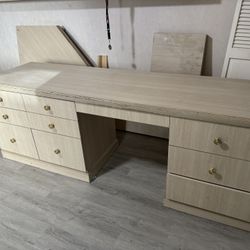 Must Go- Wooden Desk With 9 Drawers