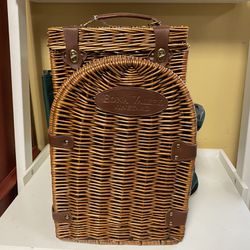EDNA VALLEY VINEYARD Romantic Picnic Time For Two Wicker Basket 