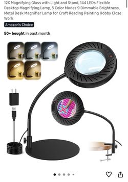 Flexible LED Magnifying Lamp for Crafts Reading