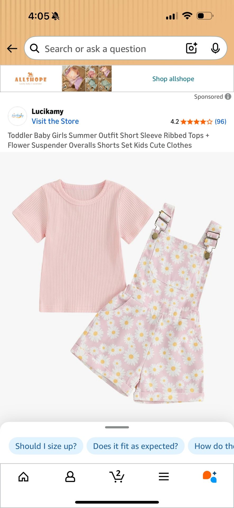 Baby Pink Daisy Overalls 18-24 Months