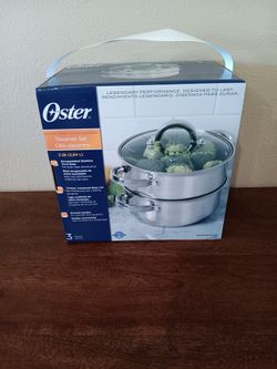 Oster 3 qt stainless steel steamer set
