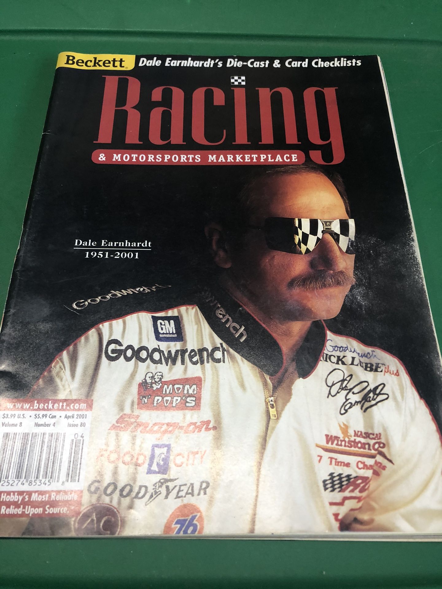 April -2001 Racing Beckett -Dale Earnhardt Magazine .