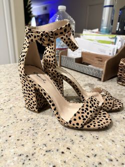 Leopard Chunky Heels Size 6