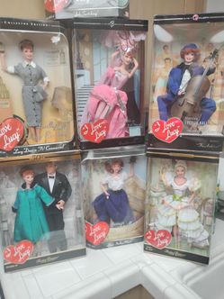 I love Lucy Barbie Dolls lot of 7 unopened new