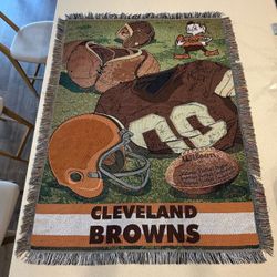 Cleveland Browns NFL Woven Tapestry Throw Blanket