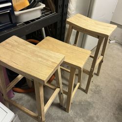 Solid Wood Bar Stools – $10 Each (3 Available)