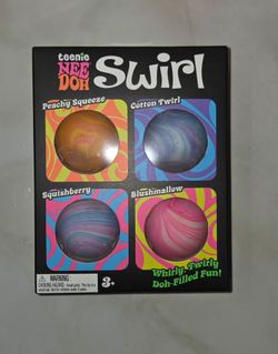 NeeDoh Teenie Swirl, Satisfying Sensory Toy, 4 Pack