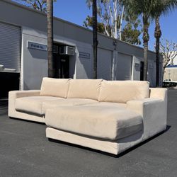 West Elm Dalton 111” Performance Fabric Sectional – Modern Lounge Sofa Ask for Delivery 🚚