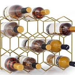 Countertop Wine Rack for 14 Bottles / urban deco/ metal/ gold/ see discription 👍👍